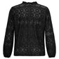 ONLY CARMAKOMA  CARLUZIA L/S V-NECK BLOUSE JRS ZWART