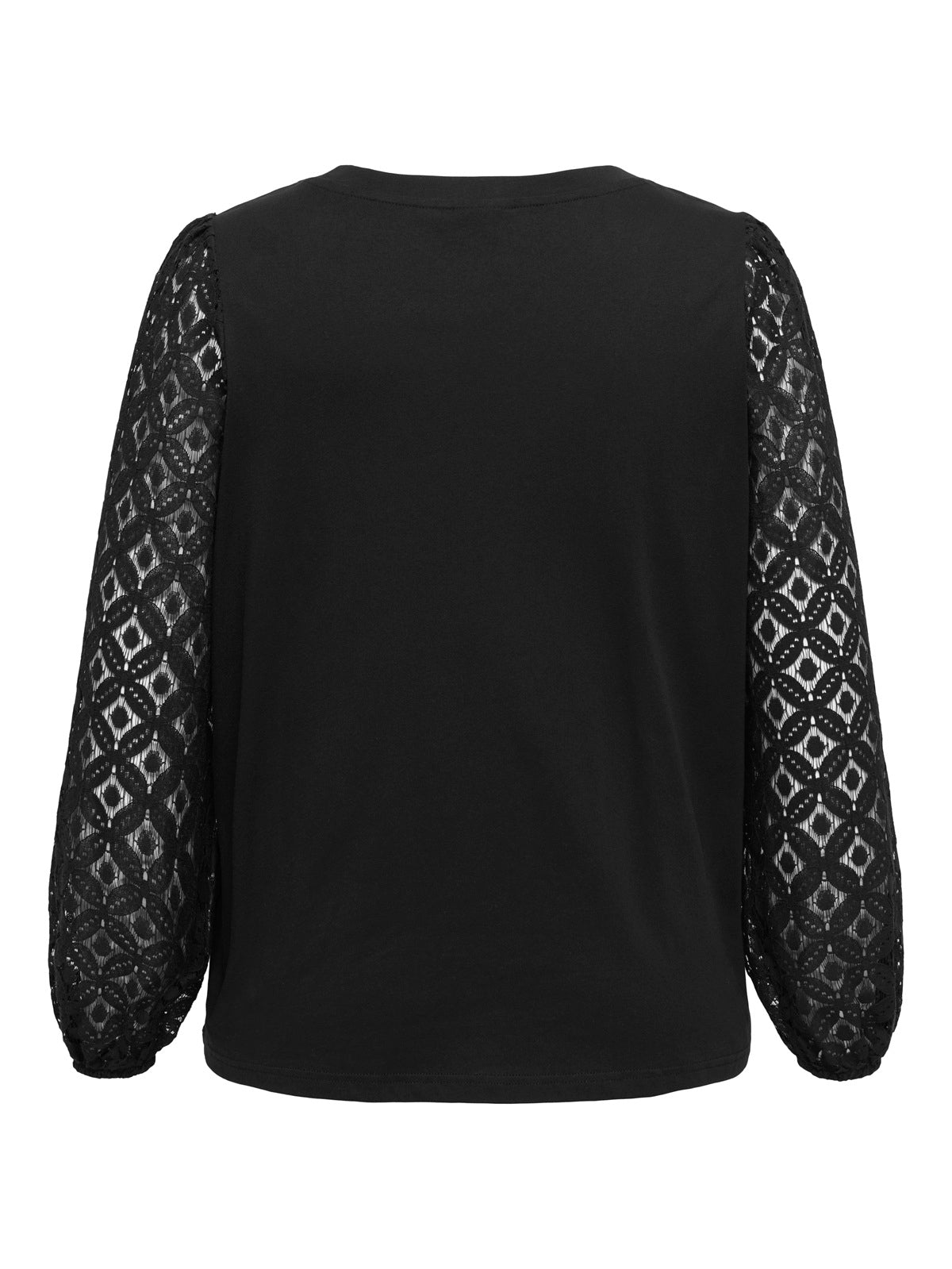 ONLY CARMAKOMA  CAREFFIE LS V-NECK BLOUSE JRS ZWART