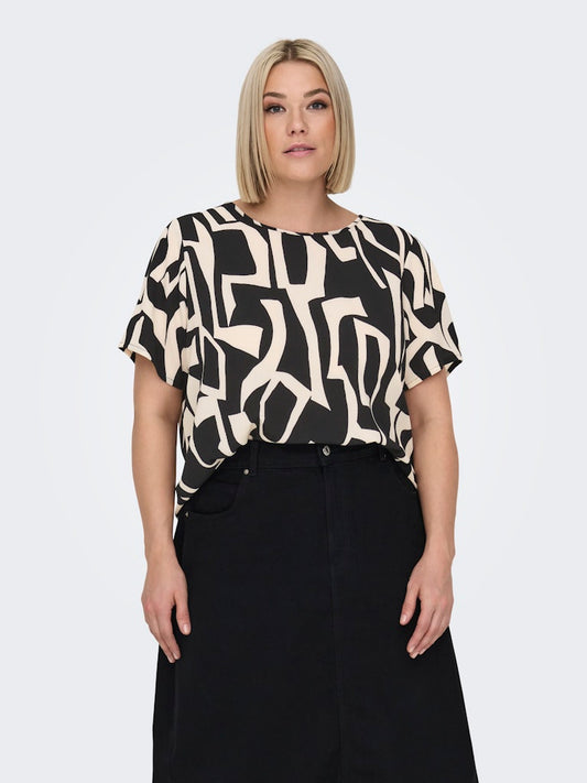 Only Carmakoma CARVICA LIFE SS TOP WVN NOOS Black Vendome geo