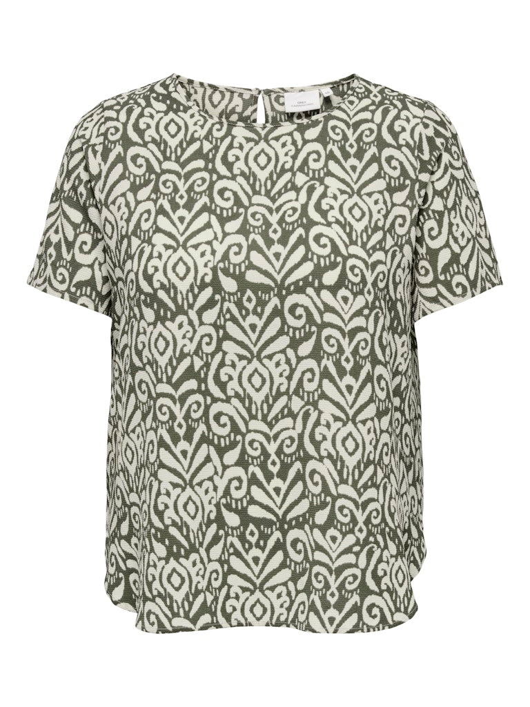Only Carmakoma CARVICA LIFE SS TOP WVN NOOS Tarmac Kaja graphic