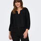 Only Carmakoma CARSANDRA 3/4 SPLIT TOP JRS zwart