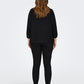 Only Carmakoma CARSANDRA 3/4 SPLIT TOP JRS zwart