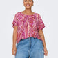Only Carmakoma CARNOVA LIFE SS IN ONE TOP AOP Fuchsia Fedora