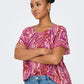 Only Carmakoma CARNOVA LIFE SS IN ONE TOP AOP Fuchsia Fedora