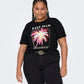 Only Carmakoma  CARELLIOT LIFE S/S O-NECK JEANS TEE JRS zwart