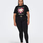 Only Carmakoma  CARELLIOT LIFE S/S O-NECK JEANS TEE JRS zwart
