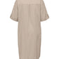 ONLY CARMAKOMA CARCOCO SS BLK SHIRT DRESS BEIGE
