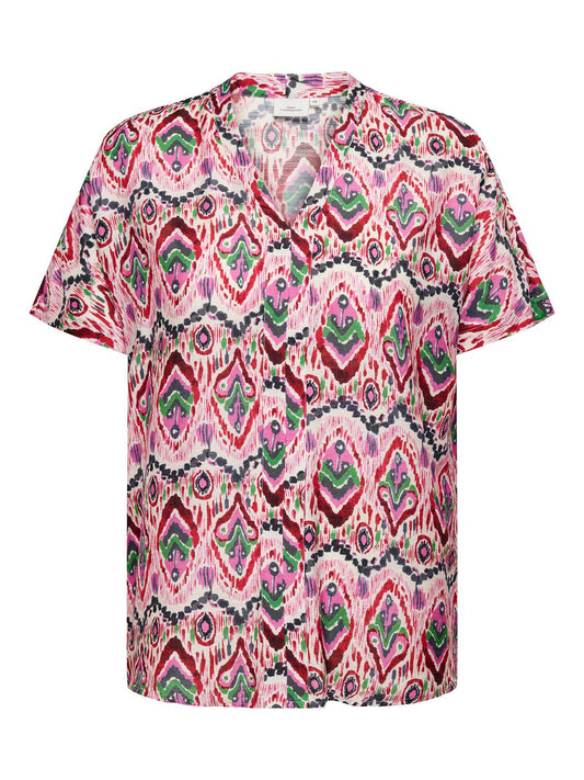 Only Carmakoma Carmenlie Top Roze Printed
