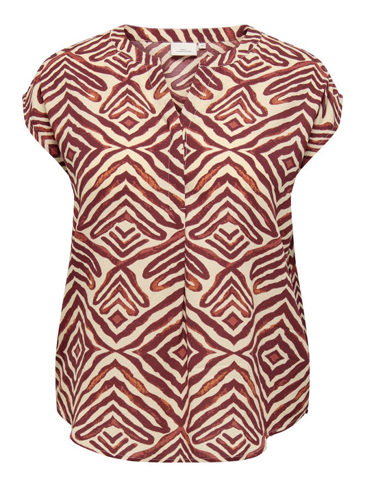 ONLY CARMAKOMA CARSHILLA SL SHIRT AOP VISCOSE