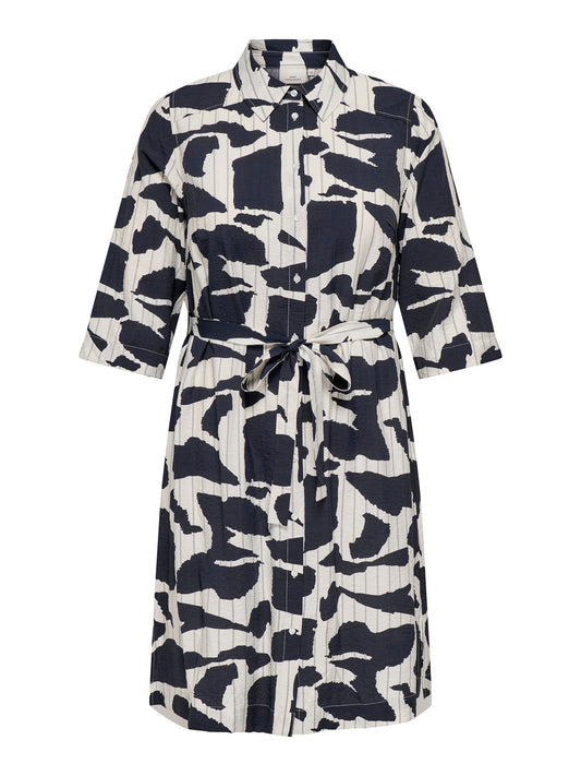 ONLY CARMAKOMA  CARMISIA 3/4 BLK SHIRT DRESS WVN