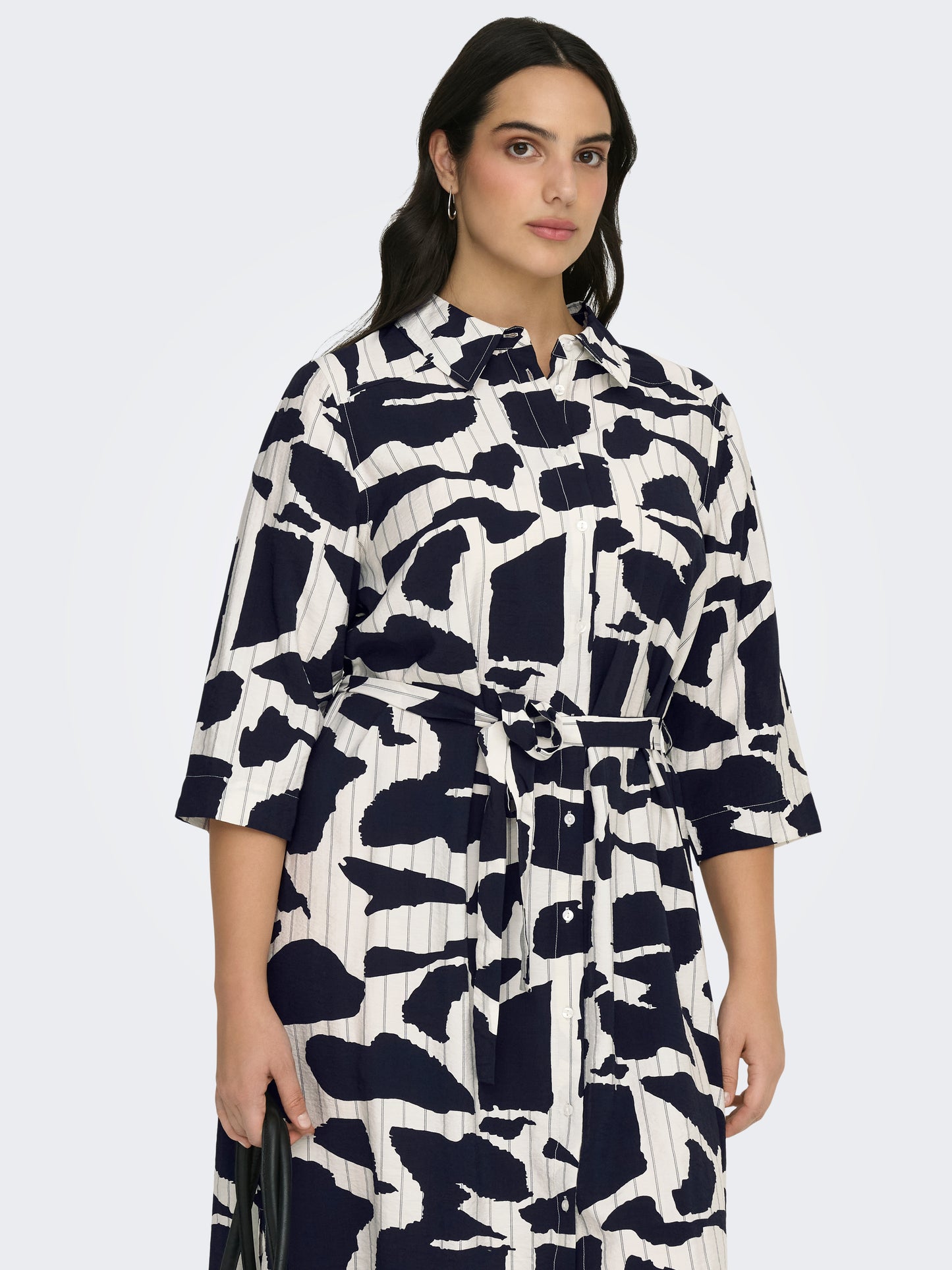 ONLY CARMAKOMA  CARMISIA 3/4 BLK SHIRT DRESS WVN
