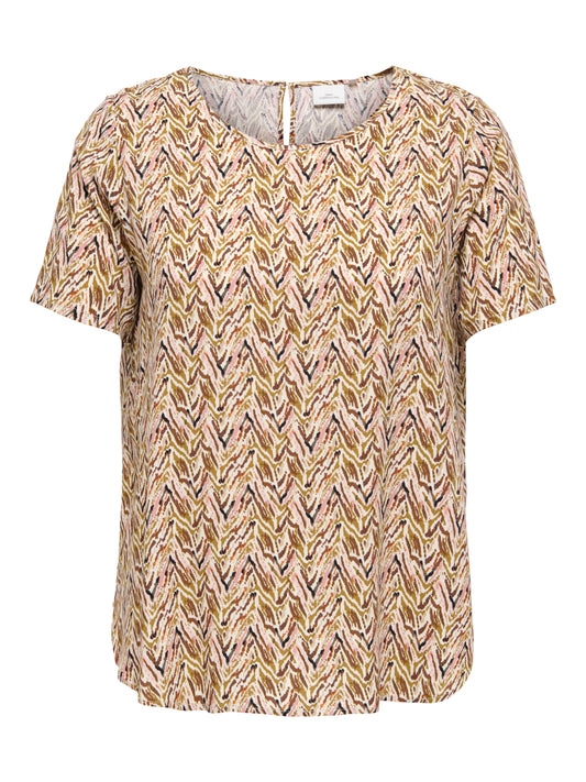 ONLY CARMAKOMA  CARNOVA BECH LIFE SS TOP AOP