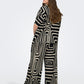 ONLY CARMAKOMA  CARRAVENNA S/S PLISSE AOP TOP ZWART/WIT