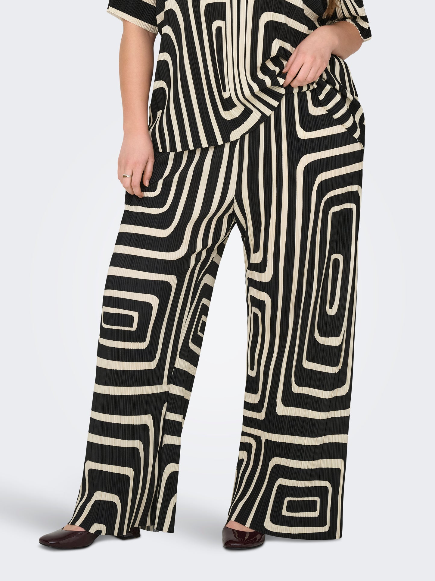 ONLY CARMAKOMA  CARRAVENNA PLISSE AOP PANT JRS