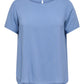 ONLY CARMAKOMA CARVICO LIFE S/S TOP VIS WVN BLAUW
