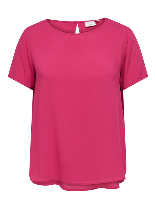 ONLY CARMAKOMA CARVICO LIFE S/S TOP VIS WVN ROOD