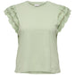 ONLY CARMAKOMA CARMACY S/S O-NECK MIX TOP JRS GROEN