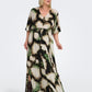 ONLY CARMAKOMA  CARKERSTIN S/S V-NECK MAXI DRESS AOP