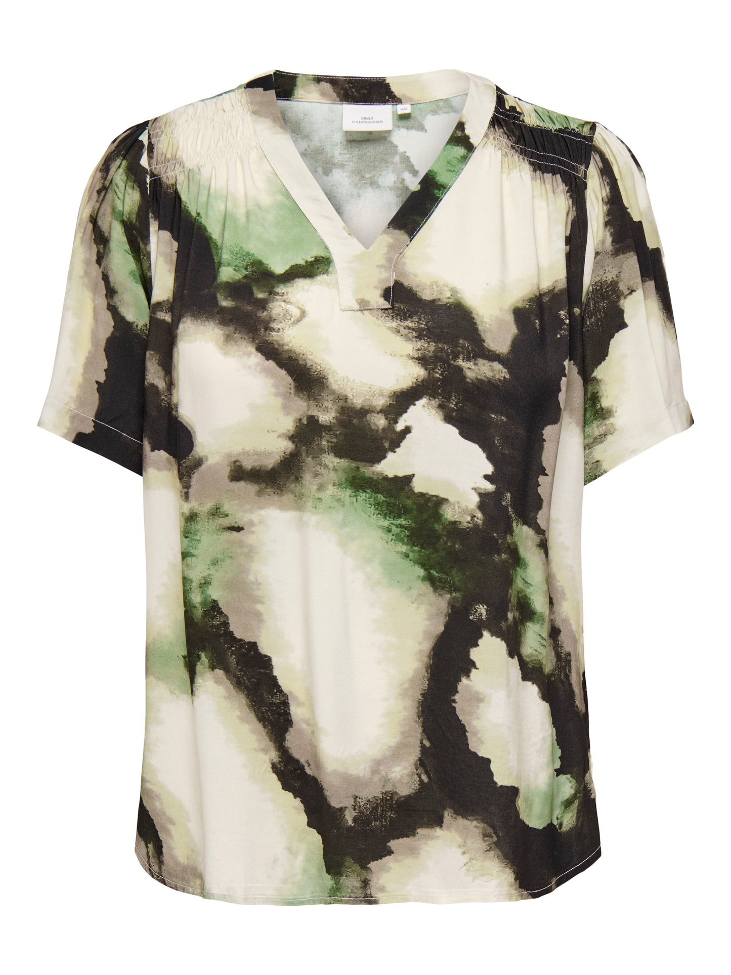 ONLY CARMAKOMA  CARKERSTIN S/S V-NECK TOP AOP