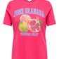 ONLY CARMAKOMA CARJENNY SS PRINT JEANS TEE JRS  Raspberry