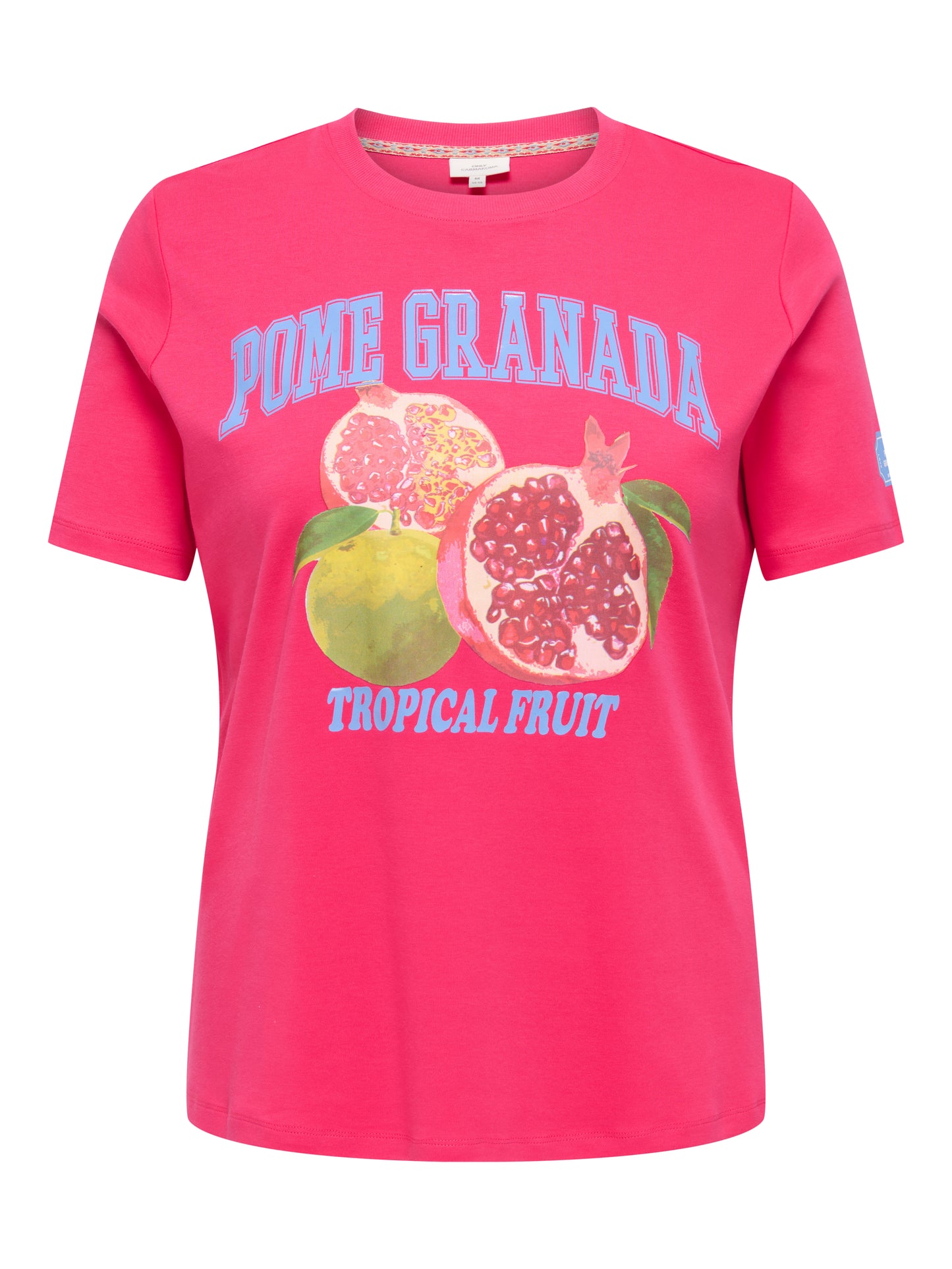 ONLY CARMAKOMA CARJENNY SS PRINT JEANS TEE JRS  Raspberry