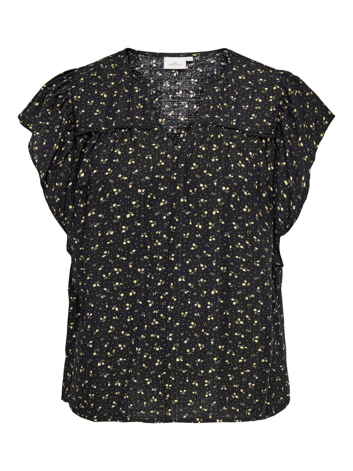 ONLY CARMAKOMA CARALBERTHE S/S V-NECK TOP AOP