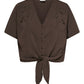 ONLY CARMAKOMA  CAREVALOU METTA 2/4 KNOT SHIRT WVN