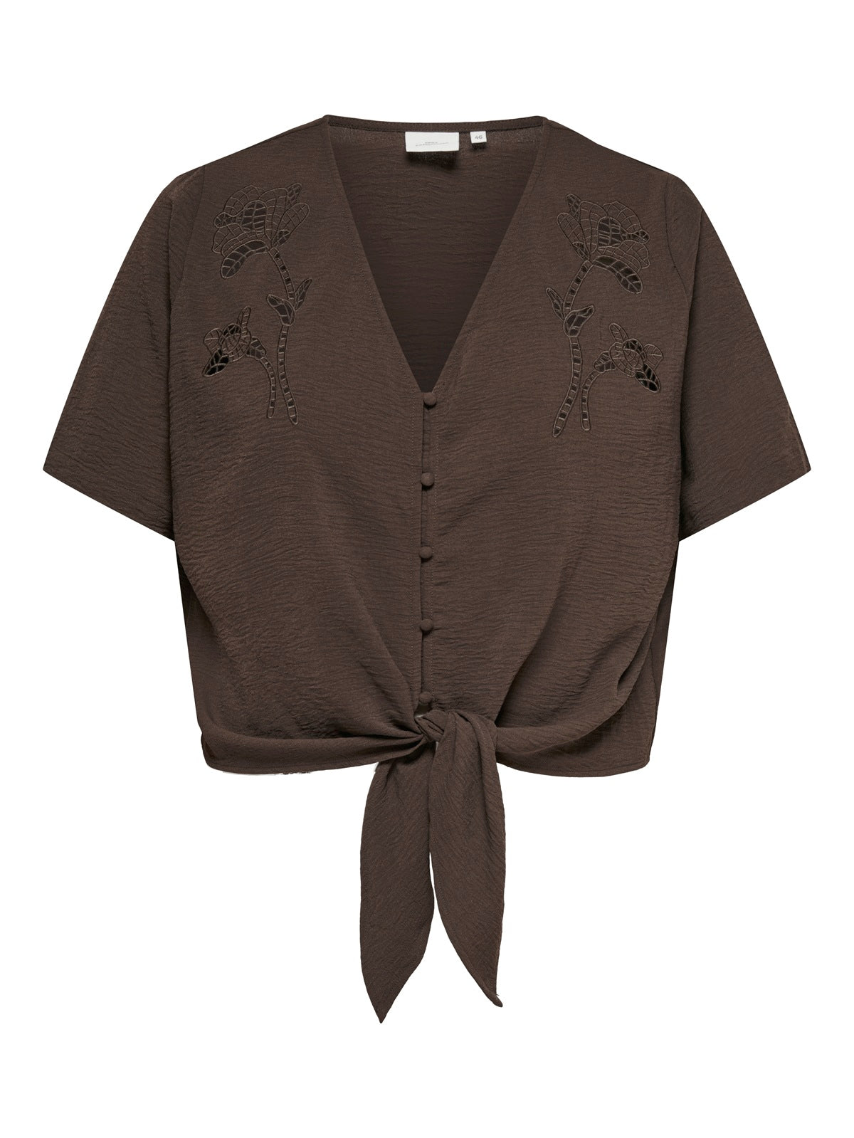 ONLY CARMAKOMA  CAREVALOU METTA 2/4 KNOT SHIRT WVN