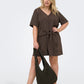 ONLY CARMAKOMA  CAREVALOU METTA 2/4 KNOT SHIRT WVN