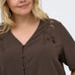 ONLY CARMAKOMA  CAREVALOU METTA 2/4 KNOT SHIRT WVN