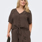 ONLY CARMAKOMA  CAREVALOU METTA 2/4 KNOT SHIRT WVN