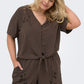 ONLY CARMAKOMA  CAREVALOU METTA 2/4 KNOT SHIRT WVN