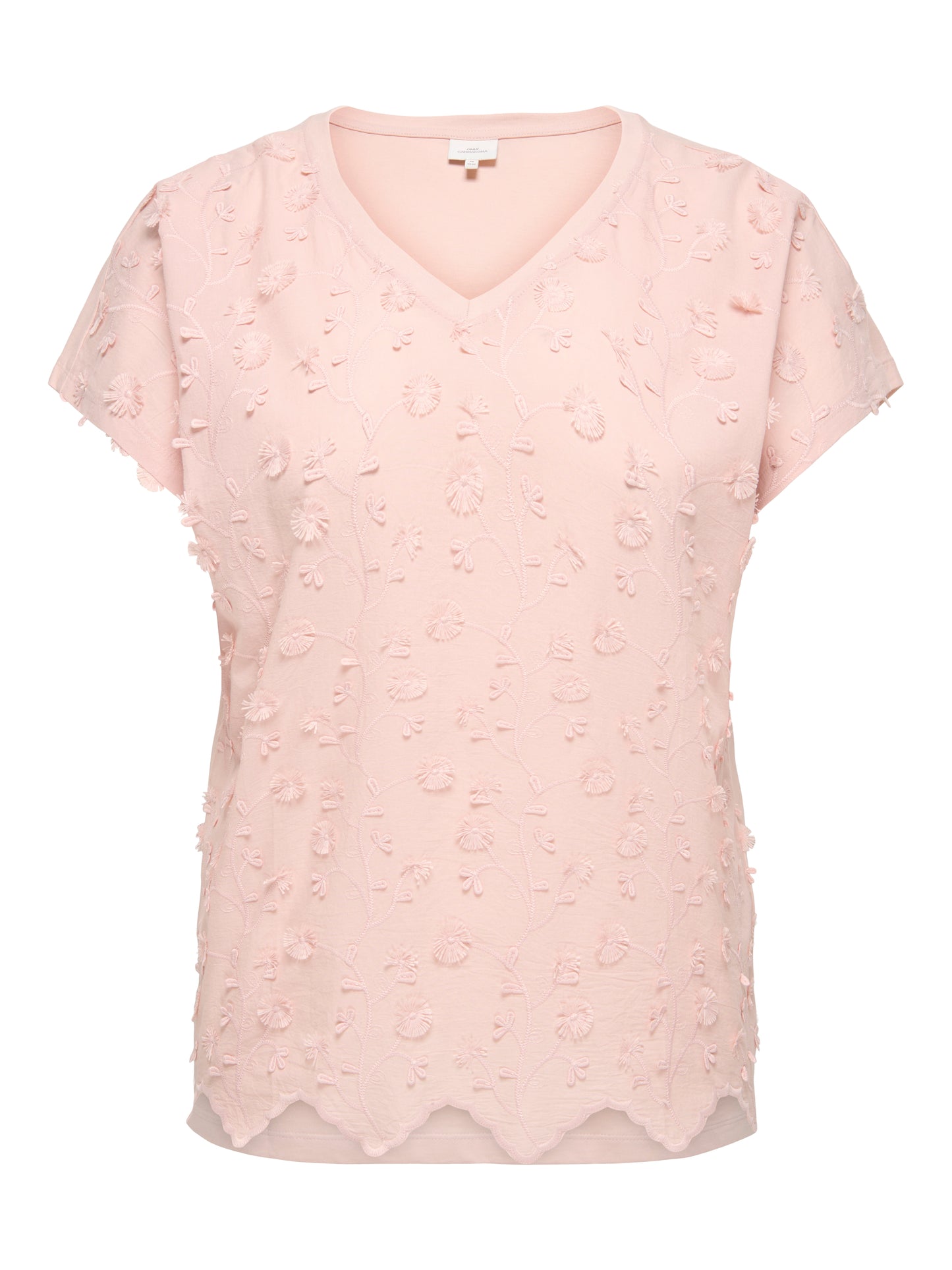 ONLY CARMAKOMA  CARLULU S/S V-NECK TOP BOX JRS