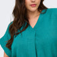 ONLY CARMAKOMA  CARBAY S/S V-NECK TOP WVN