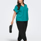 ONLY CARMAKOMA  CARBAY S/S V-NECK TOP WVN