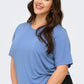 ONLY CARMAKOMA  CARCORAL S/S V-NECK TEE JRS BLAUW