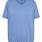 ONLY CARMAKOMA  CARCORAL S/S V-NECK TEE JRS BLAUW