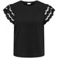 ONLY CARMAKOMA CARMACY S/S O-NECK MIX TOP JRS ZWART