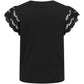 ONLY CARMAKOMA CARMACY S/S O-NECK MIX TOP JRS ZWART