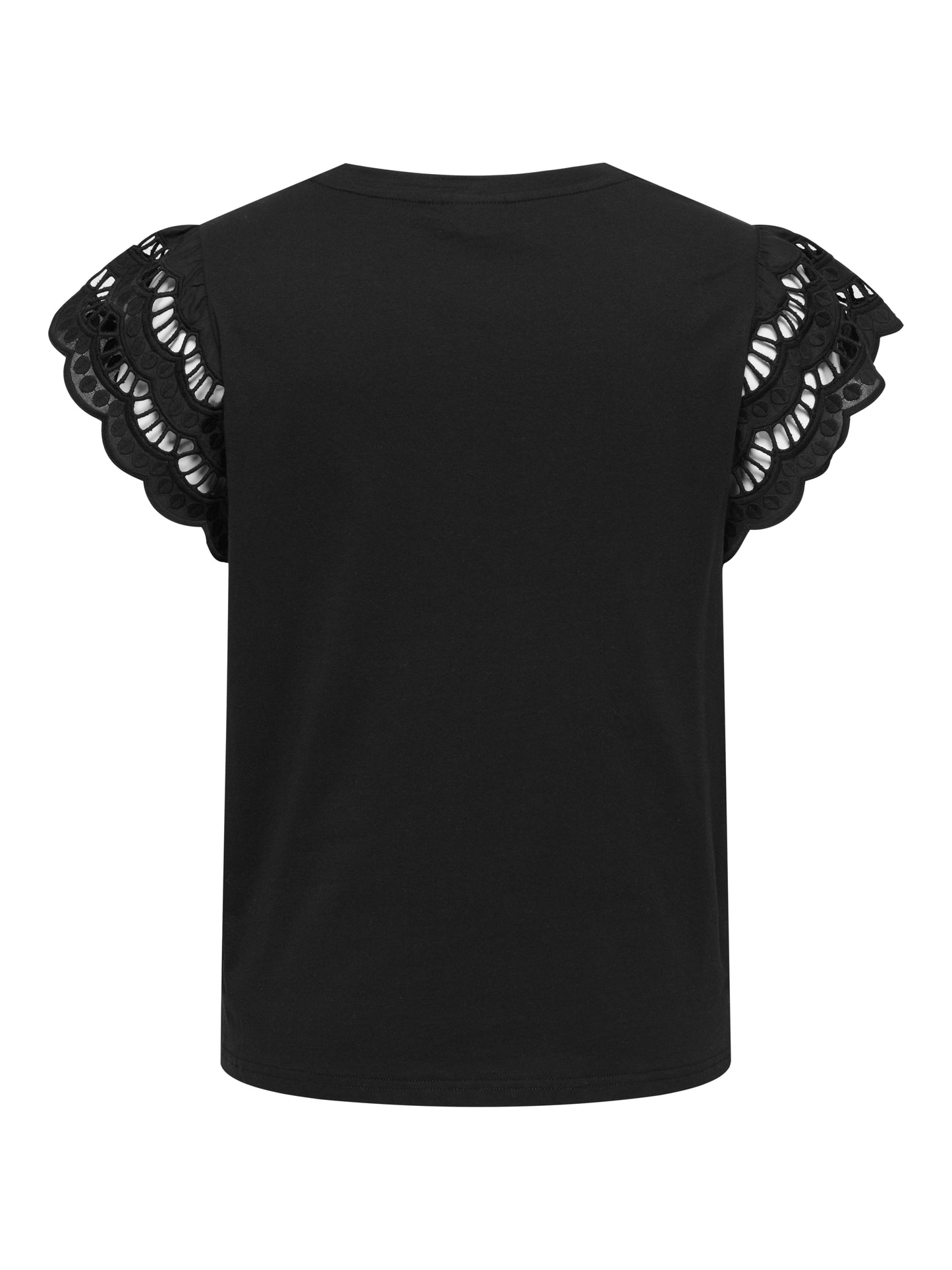 ONLY CARMAKOMA CARMACY S/S O-NECK MIX TOP JRS ZWART