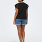 ONLY CARMAKOMA CARMACY S/S O-NECK MIX TOP JRS ZWART