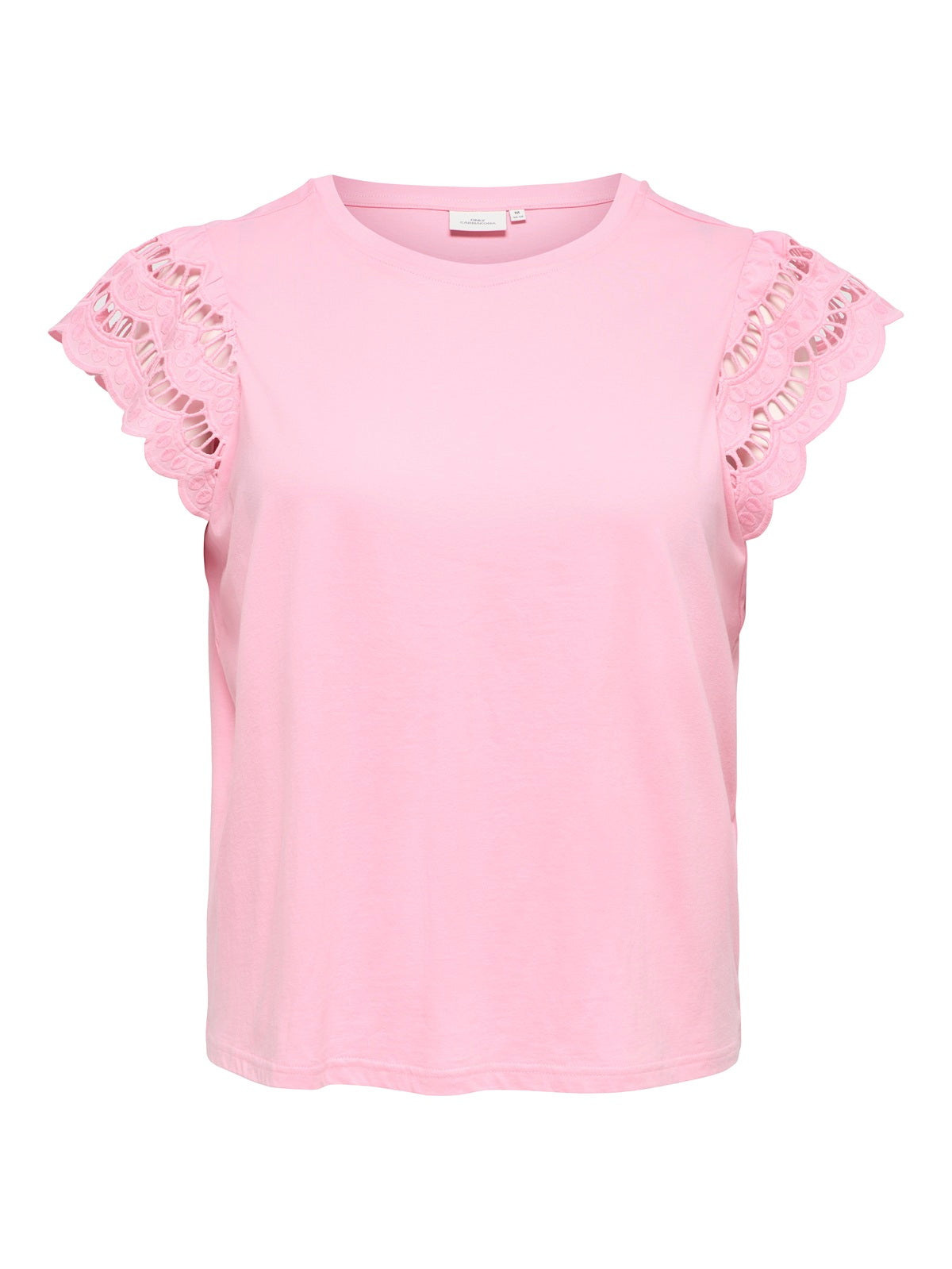 ONLY CARMAKOMA CARMACY S/S O-NECK MIX TOP JRS ROSE