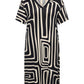 ONLY CARMAKOMA  CARFYRLA S/S V-NECK BLK AOP DRESS NOOS