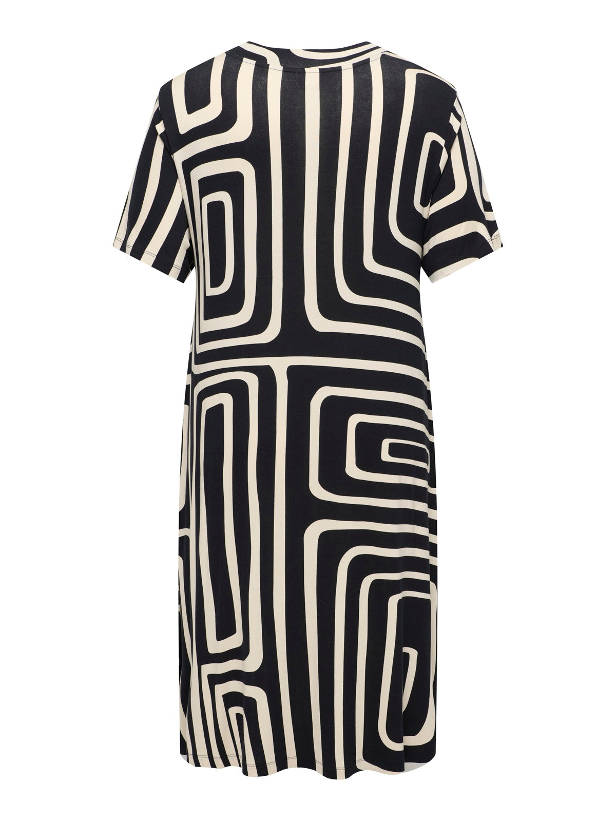 ONLY CARMAKOMA  CARFYRLA S/S V-NECK BLK AOP DRESS NOOS