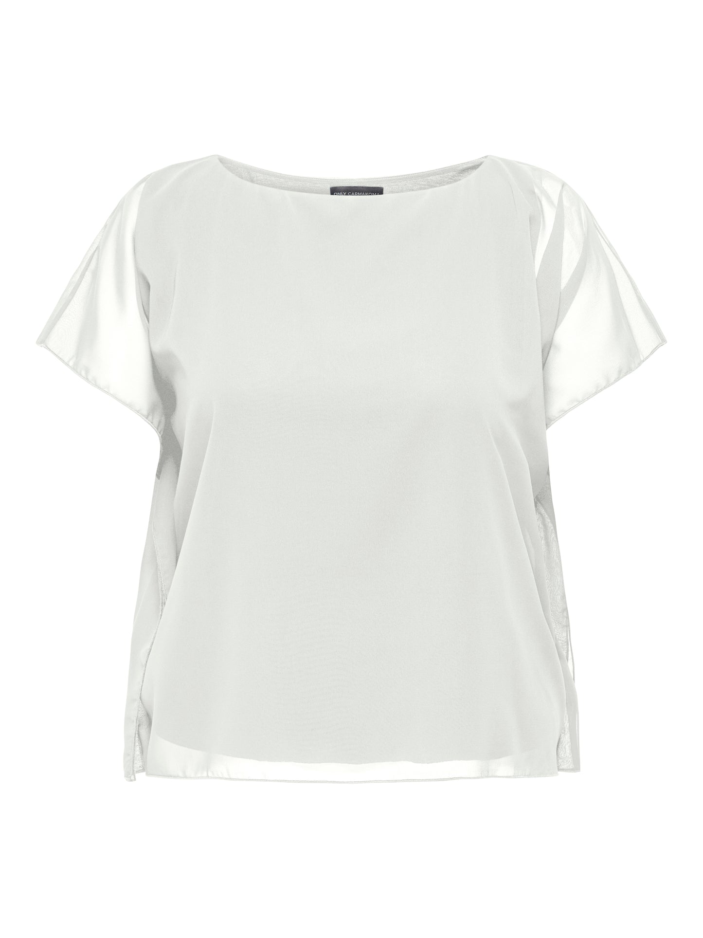ONLY CARMAKOMA  CARCOKO S/S O-NECK TOP WVN WIT