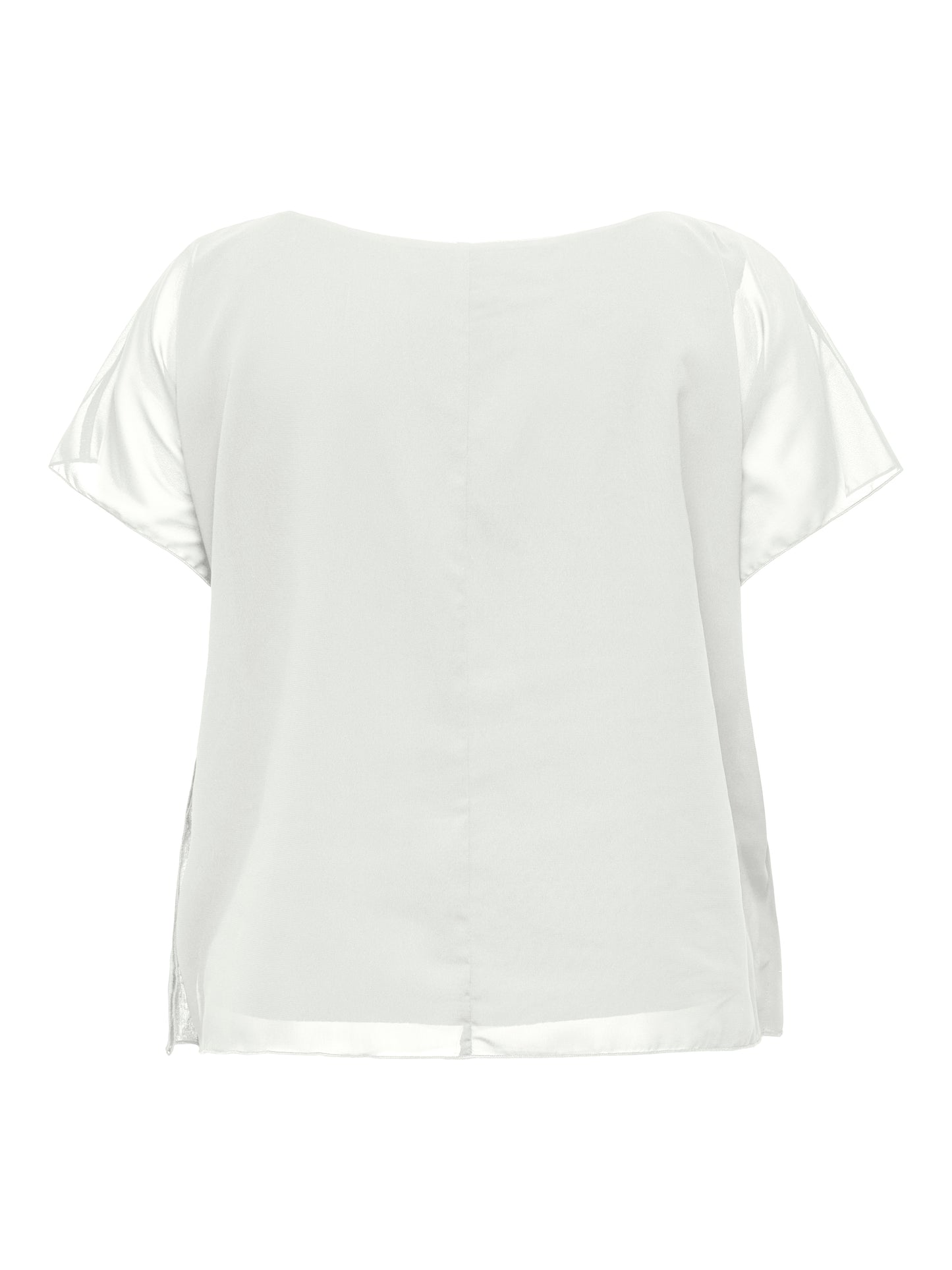 ONLY CARMAKOMA  CARCOKO S/S O-NECK TOP WVN WIT