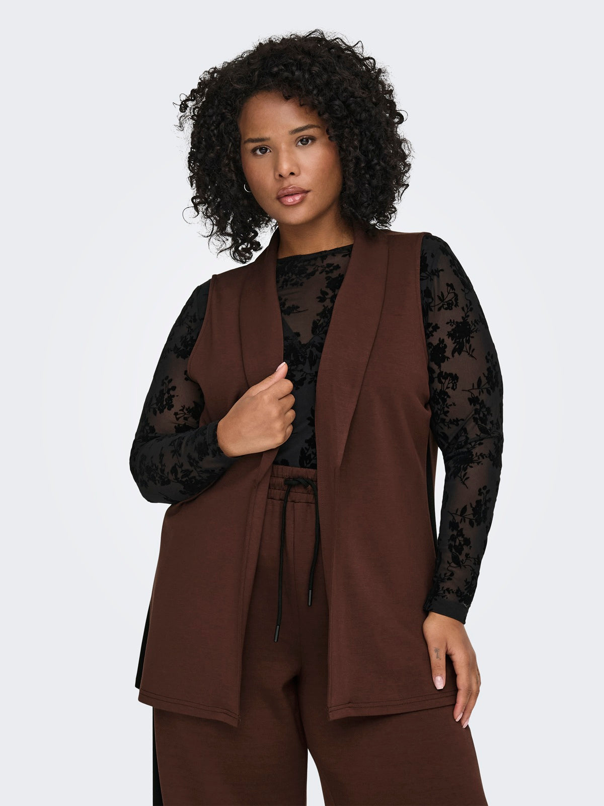 ONLY CARMAKOMA  CARLEAH S/L LONG WAISTCOAT TLR