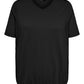 ONLY CARMAKOMA  CARCORAL S/S V-NECK TEE JRS ZWART