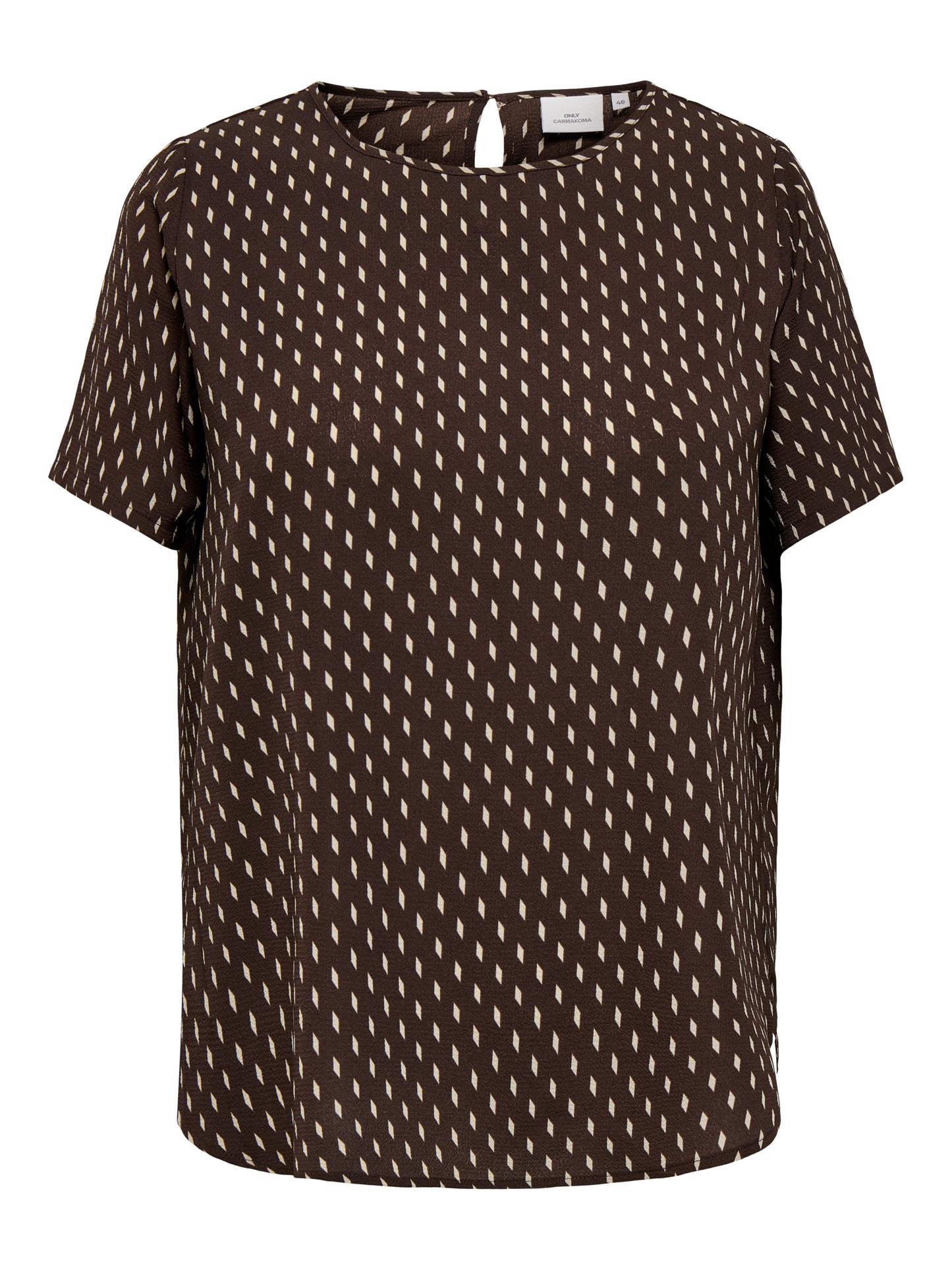 Only Carmakoma  CARVICA LIFE SS TOP WVN NOOS COFFEE BEAN/CRAZY SQUA