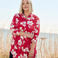 Ciso blouse rood-wit bloem